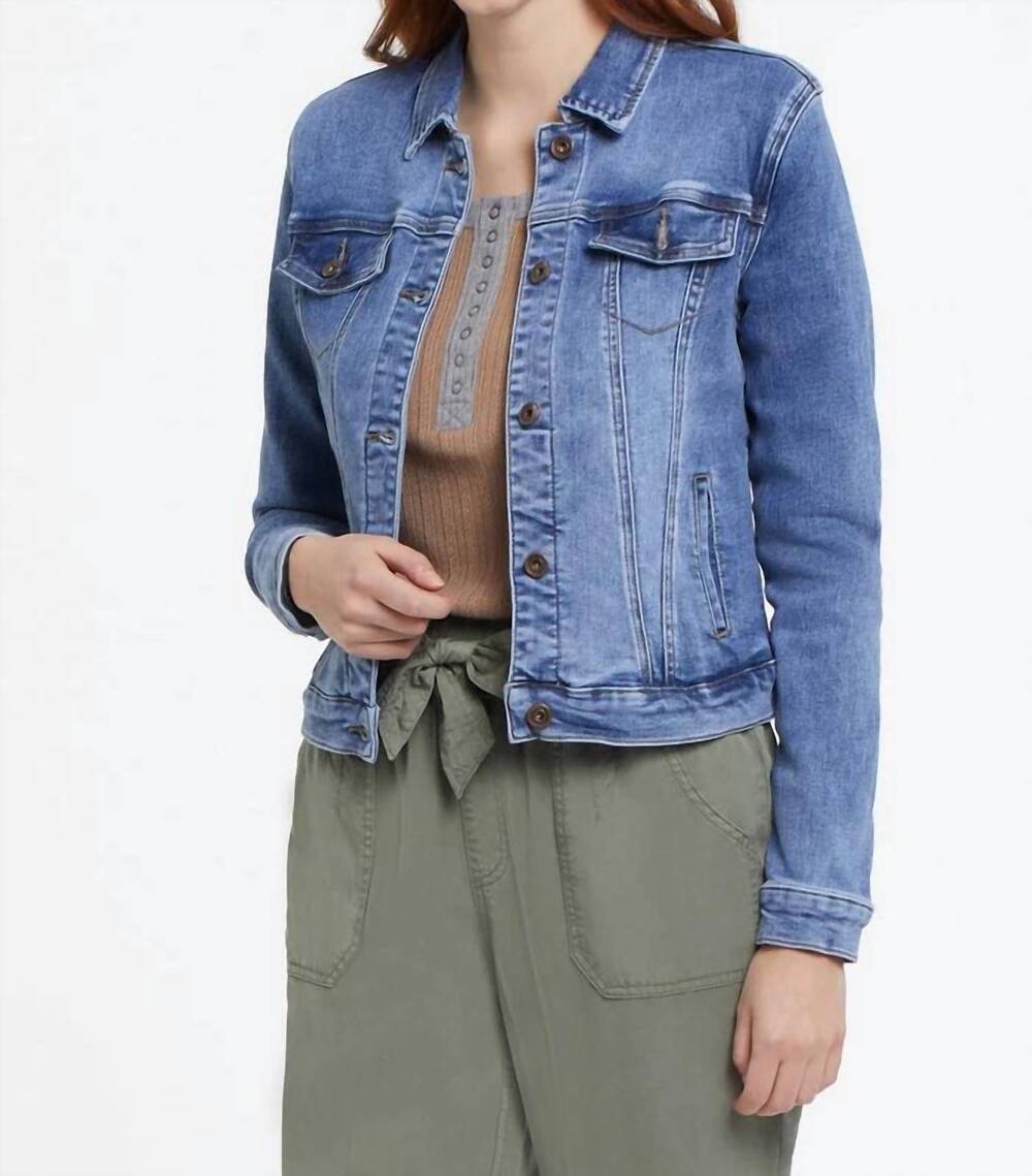NEW TRIBAL classic denim jacket with pockets in dark vintage